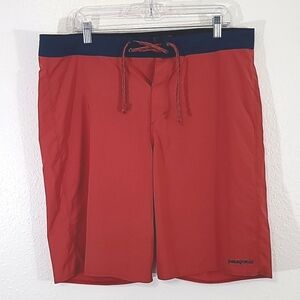 PATAGONIA Men's Hydro Series Boardshorts Red-Orange/Blue, size 36